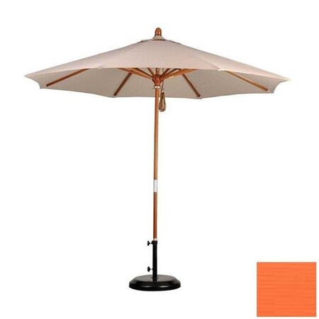 California Umbrella California Umbrella MARE908-5417 9 ft. Wood Market Umbrella Pulley Open Marenti Wood-Sunbrella-Tuscan MARE908-5417